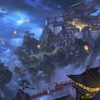 Desktop anime scenery wallpaper