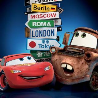 Cartoon car phone wallpaper