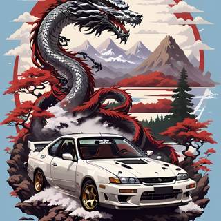 Cartoon car phone wallpaper