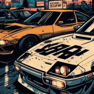 Cartoon car phone wallpaper