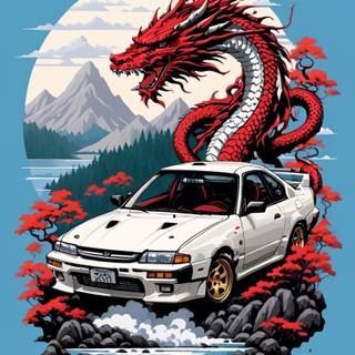 Cartoon car phone wallpaper