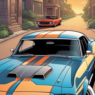 Car cartoon phone wallpaper