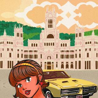 Cartoon car phone wallpaper