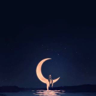 Half moon phone wallpaper