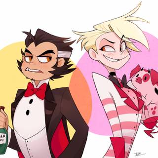 Hazbin Hotel Angel Dust and Husk wallpaper