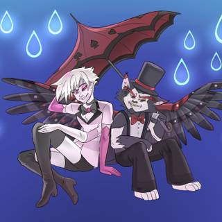 Hazbin Hotel Angel Dust and Husk wallpaper