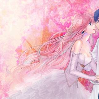 Kissing anime wedding wallpaper