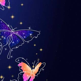 Blue butterfly girl wallpaper