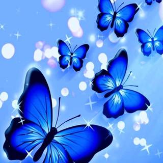 Blue butterfly girl wallpaper