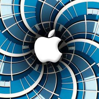Apple logo iPhone 11 Pro Max blue wallpaper