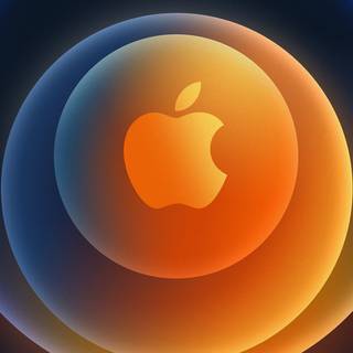 Apple logo iPhone 11 Pro Max blue wallpaper