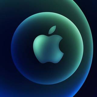 Apple logo iPhone 11 Pro Max blue wallpaper