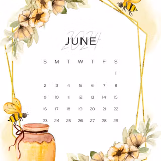 June 2024 calendar wallpaper