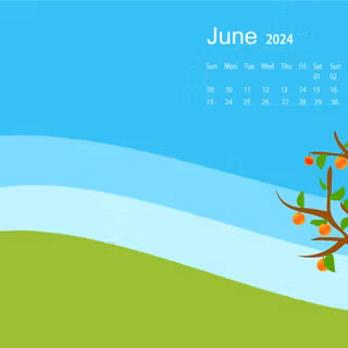 June 2024 calendar wallpaper