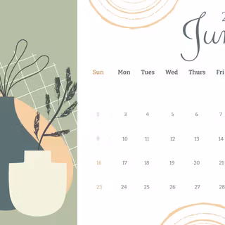 June 2024 calendar wallpaper