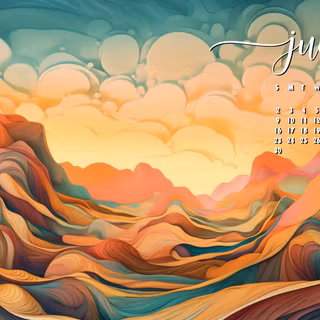 June 2024 calendar wallpaper