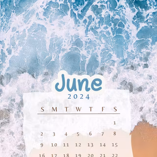 June 2024 calendar wallpaper