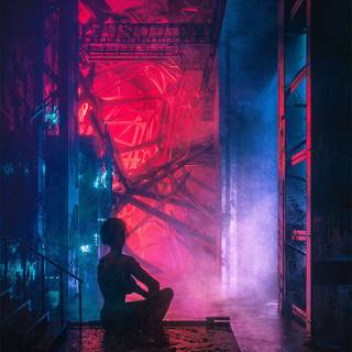 Neon dystopian wallpaper
