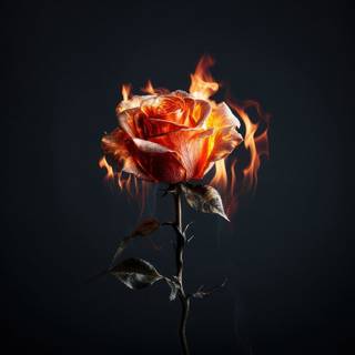 Flaming rose wallpaper