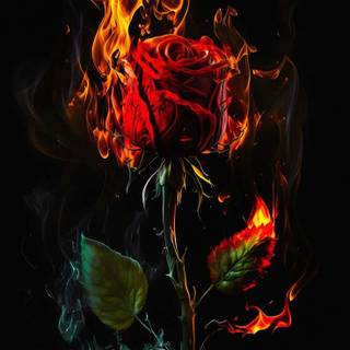 Flaming rose wallpaper
