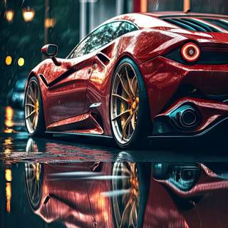 Wet car wallpaper