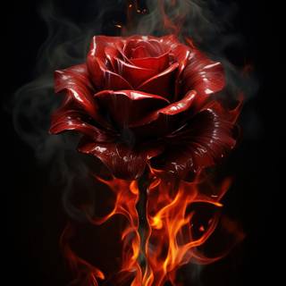 Flaming rose wallpaper