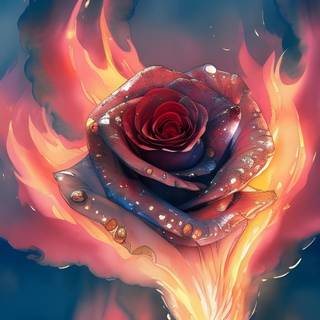 Flaming rose wallpaper