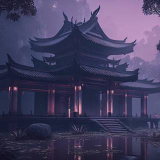 Asian temple wallpaper
