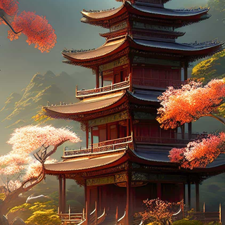 Asian temple wallpaper
