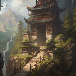 Asian temple wallpaper