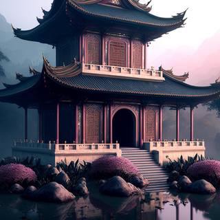 Asian temple wallpaper