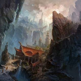 Asian temple wallpaper