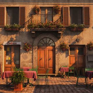 Italian cafe wallpaper