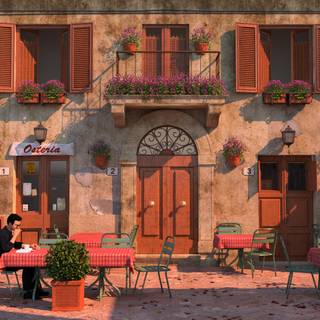 Italian cafe wallpaper