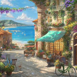 Italian cafe wallpaper