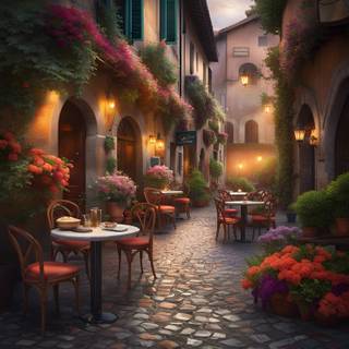 Italian cafe wallpaper