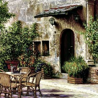 Italian cafe wallpaper