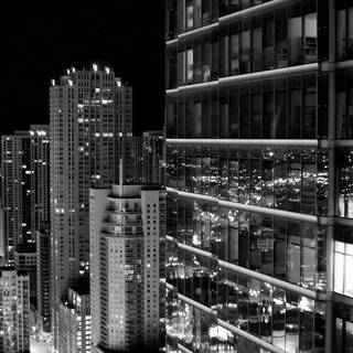 Black and white building wallpaper