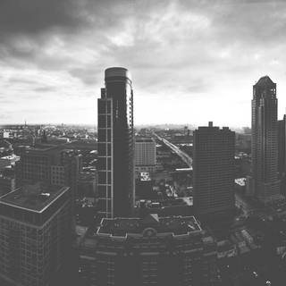 Black and white building wallpaper