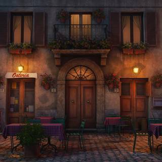 Italian cafe wallpaper
