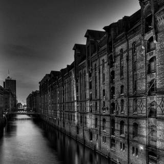 Black and white building wallpaper