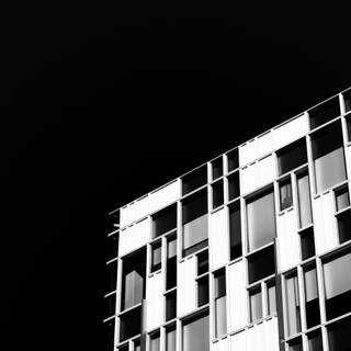Black and white building wallpaper