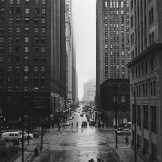 Black and white building wallpaper