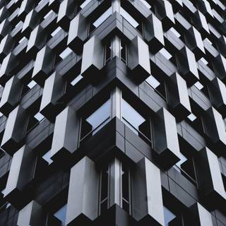 Black and white building wallpaper