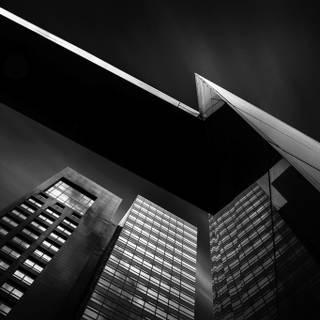 Black and white building wallpaper