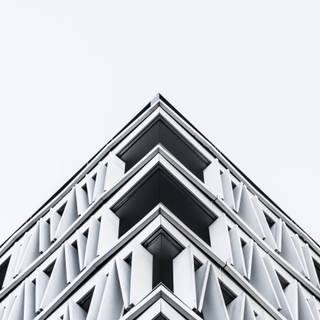 Black and white building wallpaper