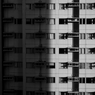 Black and white building wallpaper