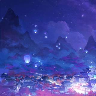 Vertical night anime wallpaper