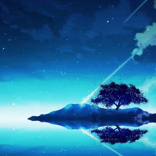 Vertical night anime wallpaper