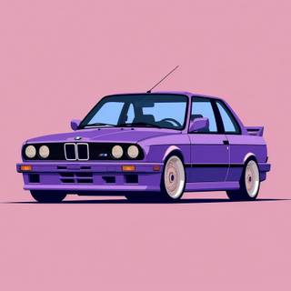 BMW E30 purpule wallpaper